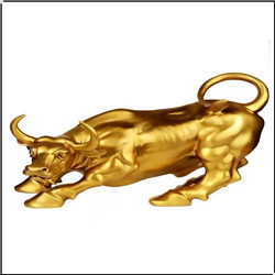 1米高金色铜牛