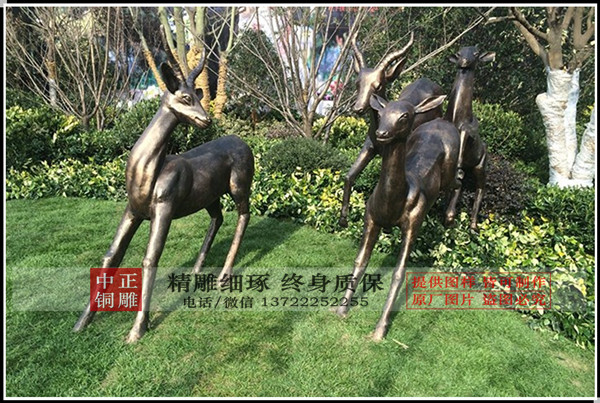 加工定制铜鹿雕塑