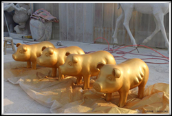铜猪动物雕塑