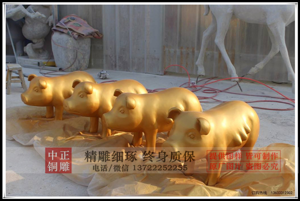 铜猪雕塑|加工铜猪雕塑