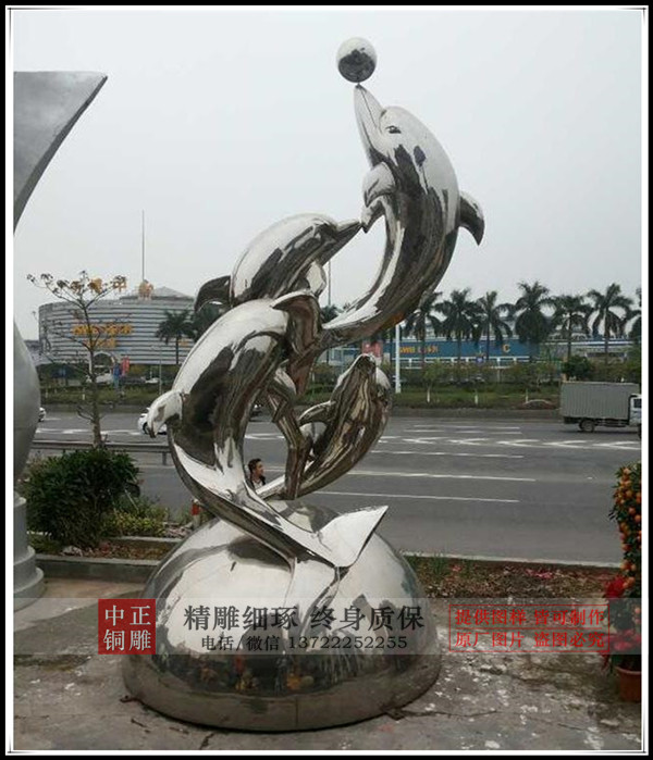 2米海豚雕塑|海豚景观雕塑