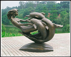 海豚雕塑价格|铸铜海豚雕塑