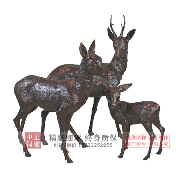 纯铜鹿动物雕塑