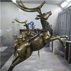 仿铜鹿雕塑