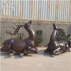 铜鹿动物雕塑