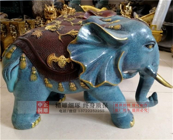 铸铜彩绘大象