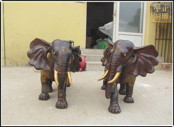 动物雕塑铜大象摆件