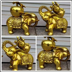 背葫芦铜大象雕塑