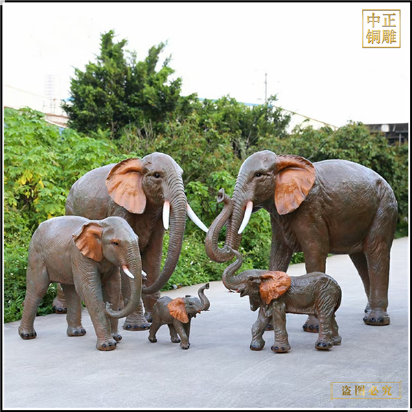 广场动物雕塑铜大象