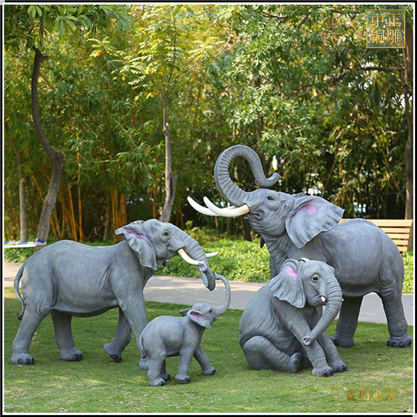 园林景观铜大象动物雕塑