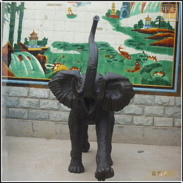 小型室外铜大象雕塑铸造