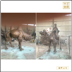 骑骆驼人物铜雕塑