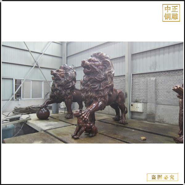 现货定做欧式铜狮子雕塑铸造厂