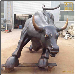 华尔街铜牛雕塑图片