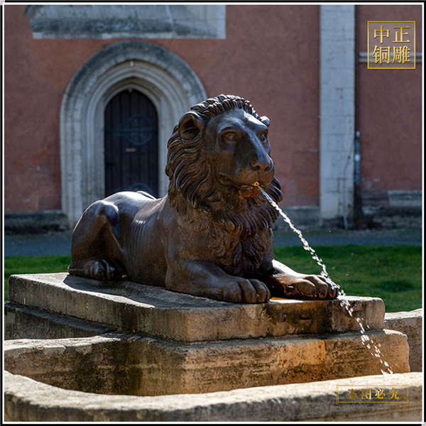 铜狮子喷泉雕塑