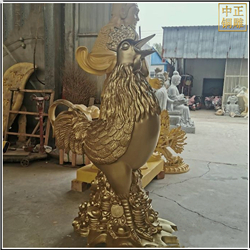纯铜公鸡动物雕塑