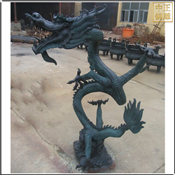 纯铜盘龙动物雕塑定制