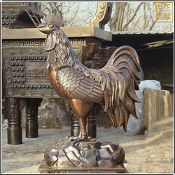 大型铜鸡雕塑铸造厂