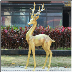 纯黄铜鹿动物雕塑铸造