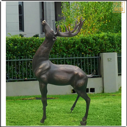 室外景观仰头铜鹿雕塑