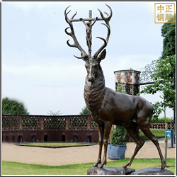 大型室外景观铜鹿雕塑