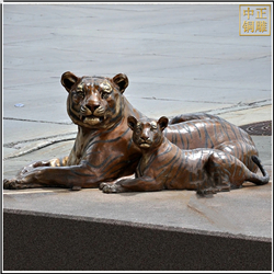 纯铜老虎动物雕塑