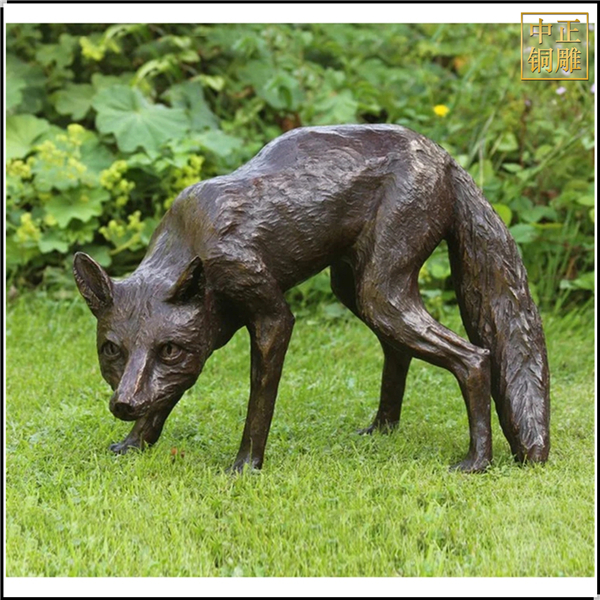 狐狸动物铜雕塑